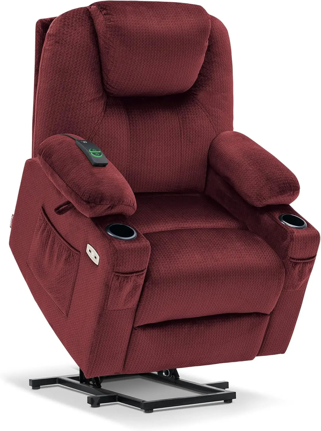 CARSON Large Power Lift Recliner Chair with Massage & Heat - Mocha - 35.4" W