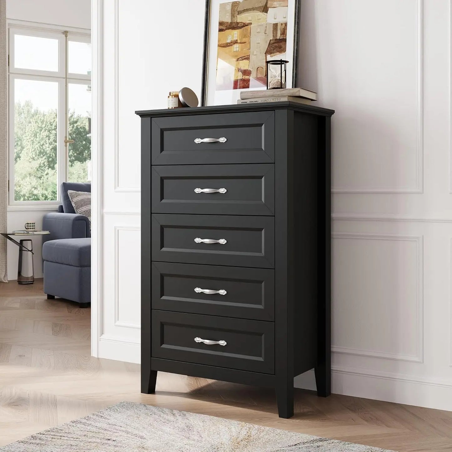 JULIANA Farmhouse 9-Drawer Wood Dresser - 53'' Wide Rustic Chest for Bedroom