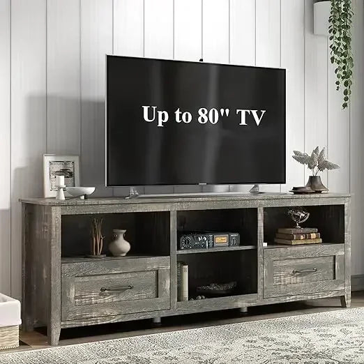 CONNOR Large Farmhouse TV Stand Modern Entertainment Center - 75" W
