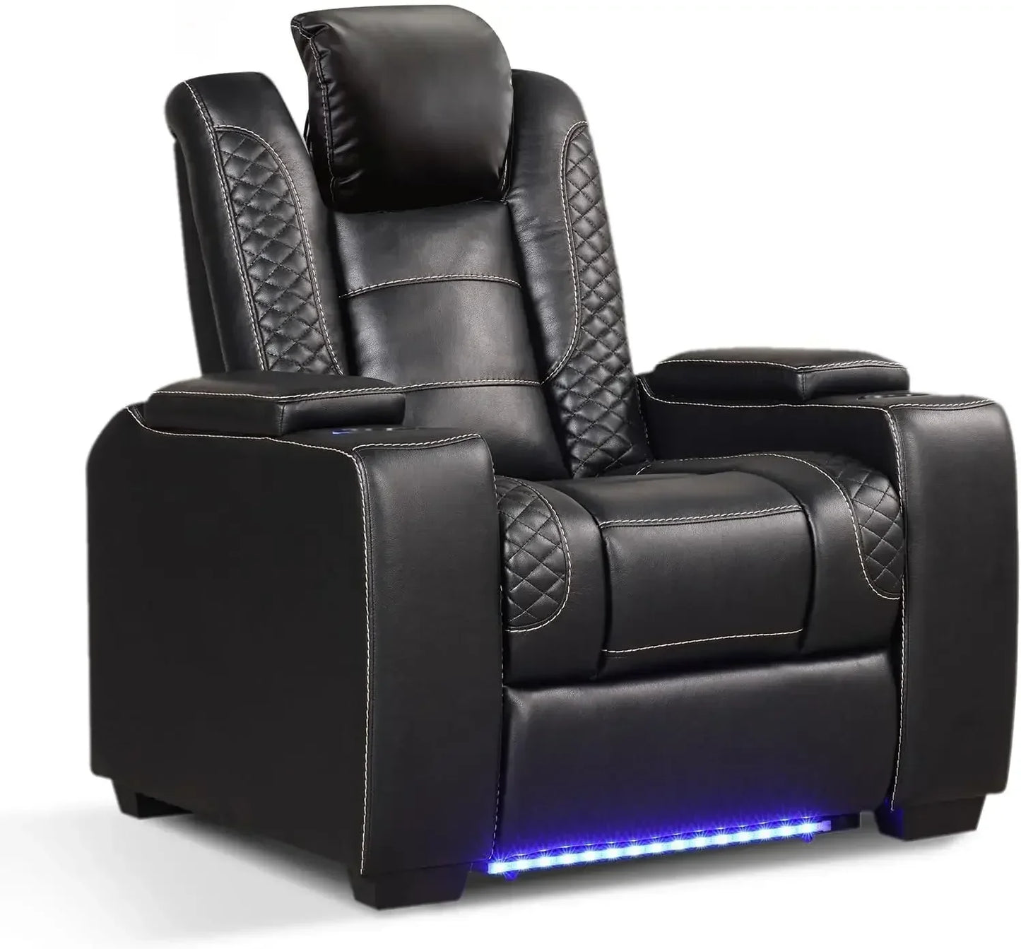 JOCELYN PU Reclining Sofa with Powered Headrest – 40" W