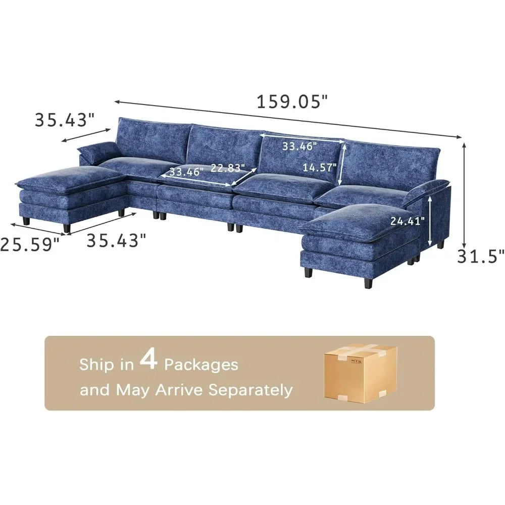 PIPER Minimalist Modern Modular U-Shaped Sectional Sofa – 79.53'' W