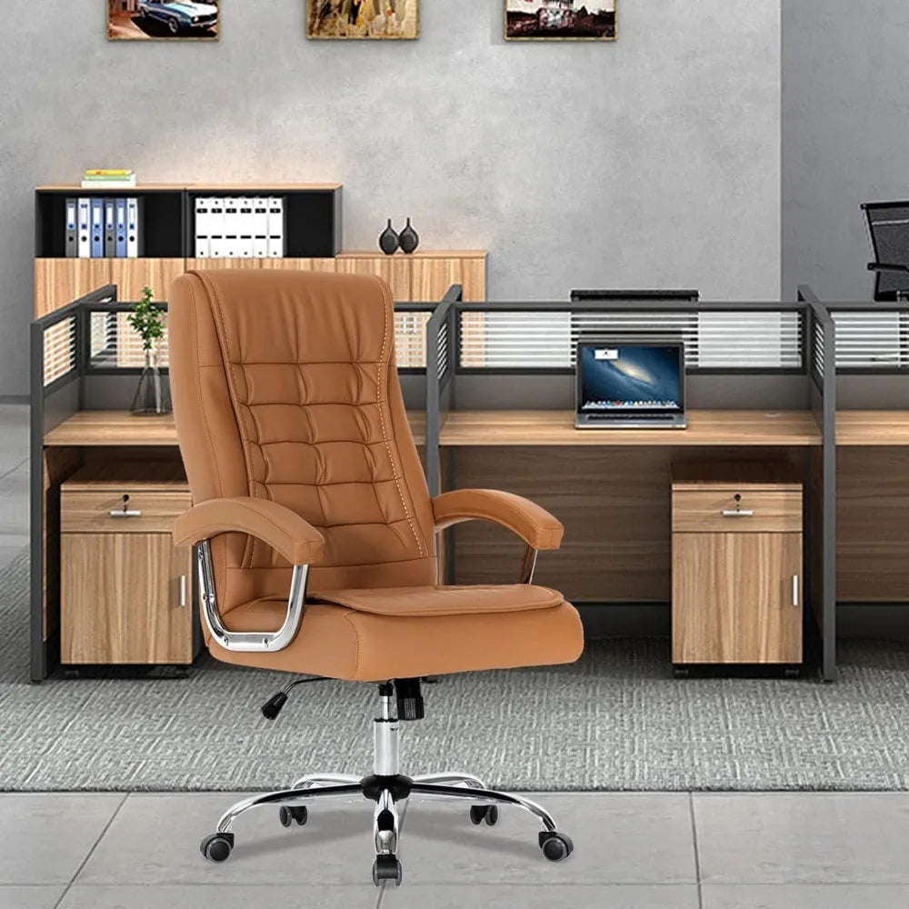 EMIRATES Executive Office Chair - Adjustable High Back Leather Chair - 27.56" W