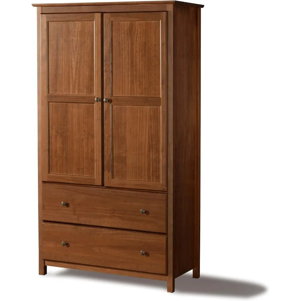 FRANCES Shaker Classic Solid Wood Wardrobe Closet – 41.25"W Bedroom Organizer
