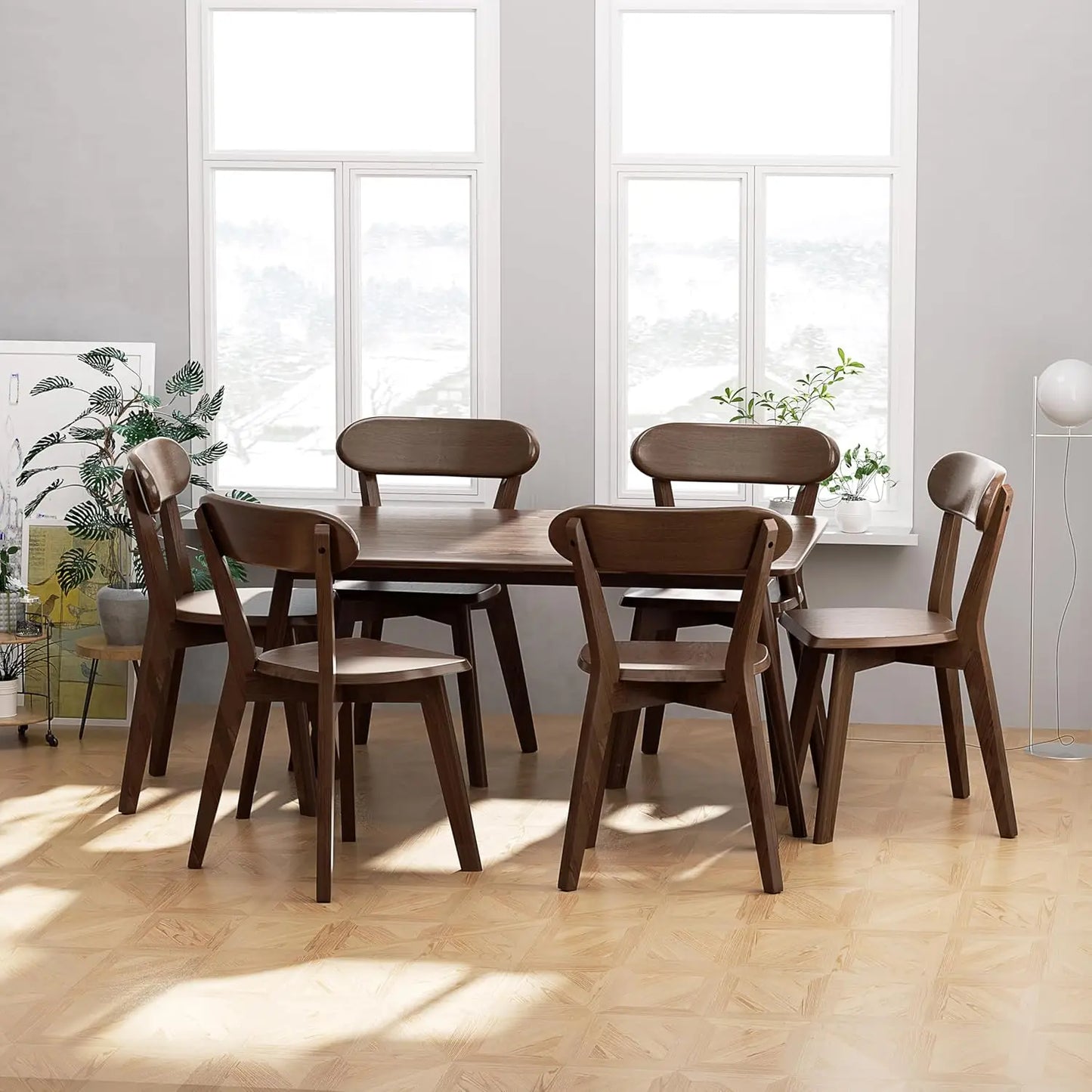 MEGAN Modern Mid-Century Oak Rectangular Dining Table – 31.5"W