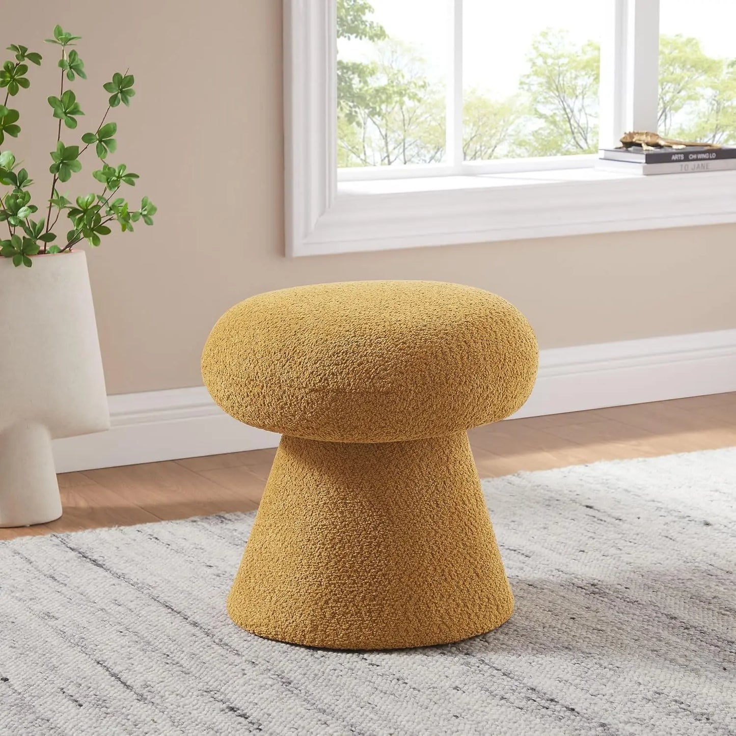 AUTUMN Mushroom Shape Round Footstool Ottoman -16.54 W