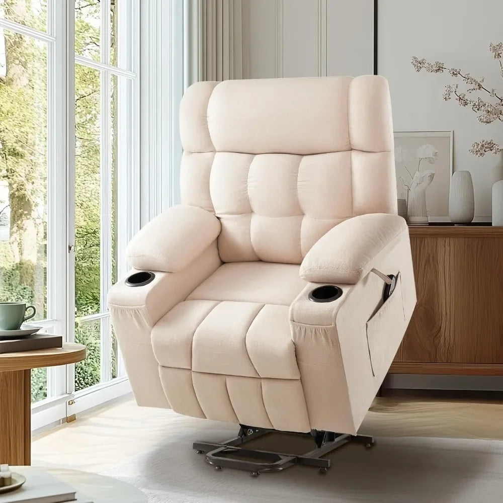 JAXSON Large Power Lift Recliner Chair for Adults, Electric Recliner Sofa with Cupholder, Modern Style - 37.4'' W