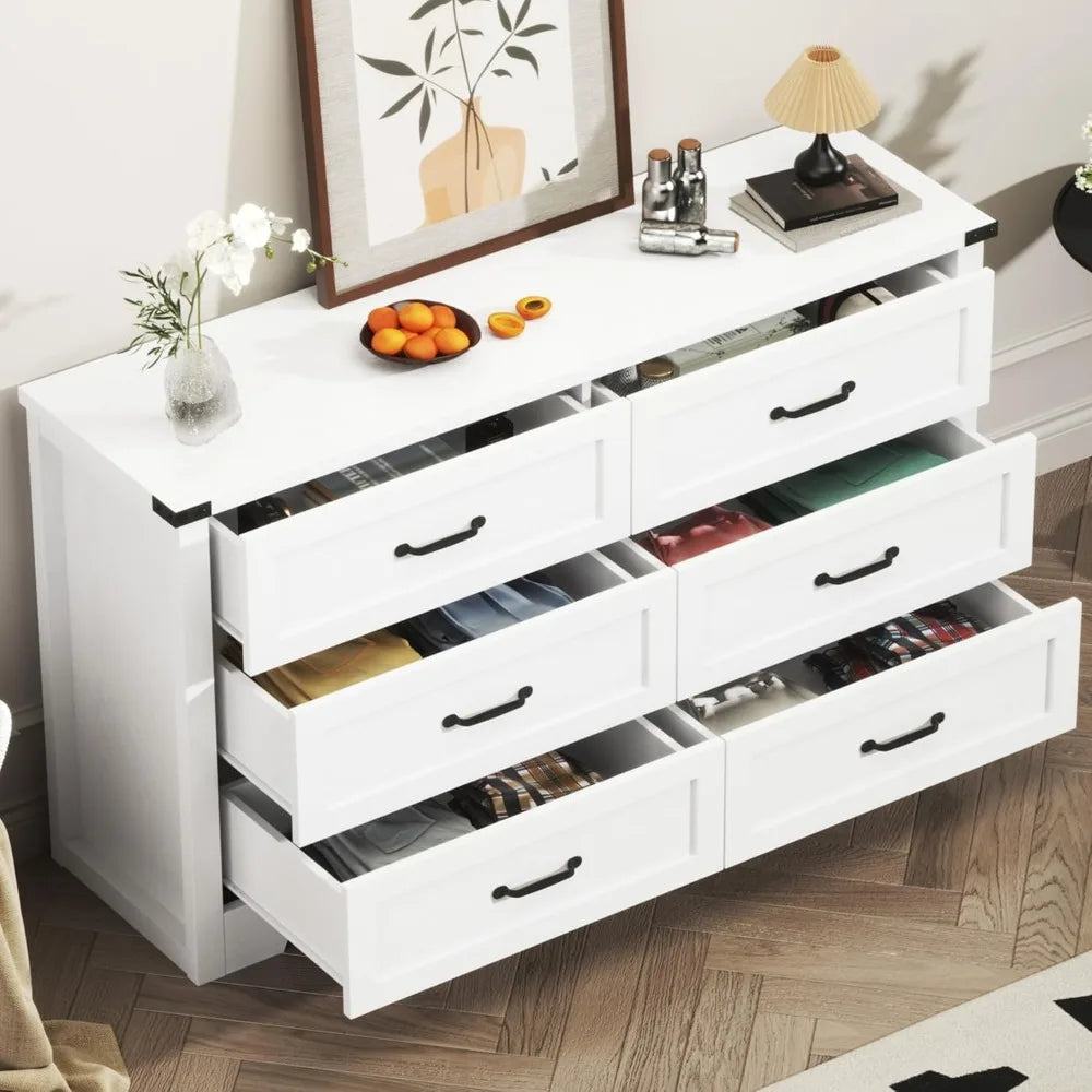 NYLA Modern Minimalist Wide Wooden Dresser - 47''
