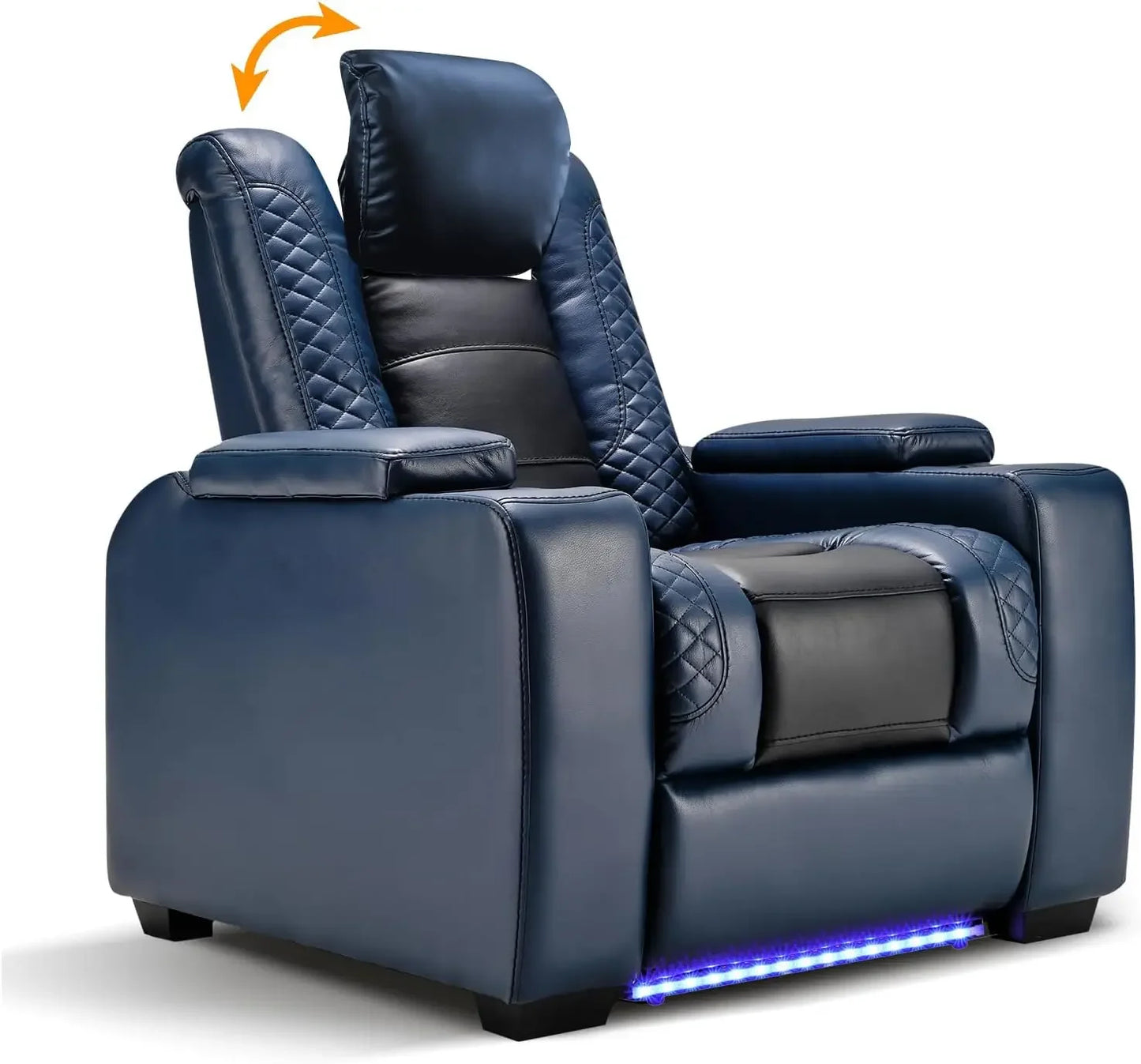JOCELYN PU Reclining Sofa with Powered Headrest – 40" W