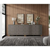 LILA Modern Minimalist 12-Drawer Dresser Chest - 47.2'' Wide Bedroom Storage Organizer