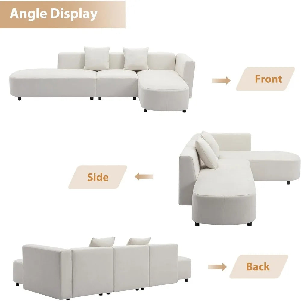 TANNER Moduluxe Minimalist Upholstered L-Shaped Sectional Sofa | 110.2″ W Modern Modular Couch – 4 Seater
