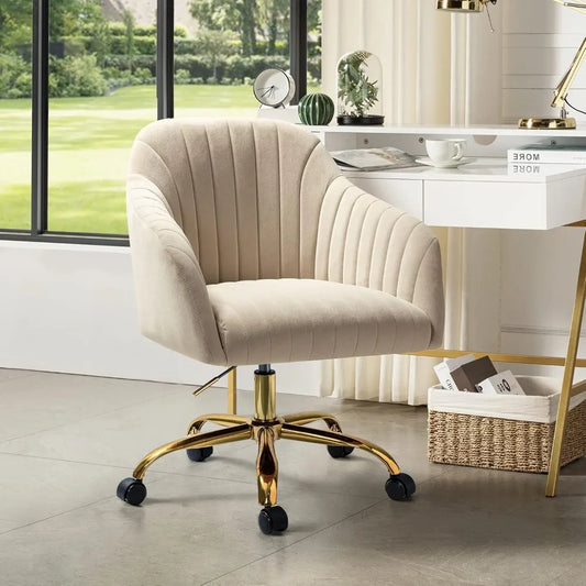 ICELAND Velvet Home Office Desk Chair, Modern Cute Computer Task Chair - 22.8" W