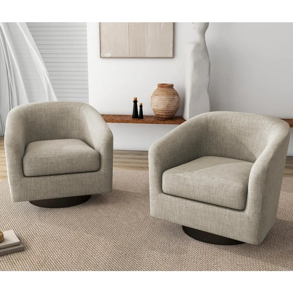 VINCENT Swivel Barrel Accent Chairs Set of 2 – Modern Armchair - 28.79" W