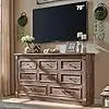 ELISE Rustic Farmhouse 8-Drawer Dresser with Roman Column Design – 61'' Wide Bedroom Storage Chest