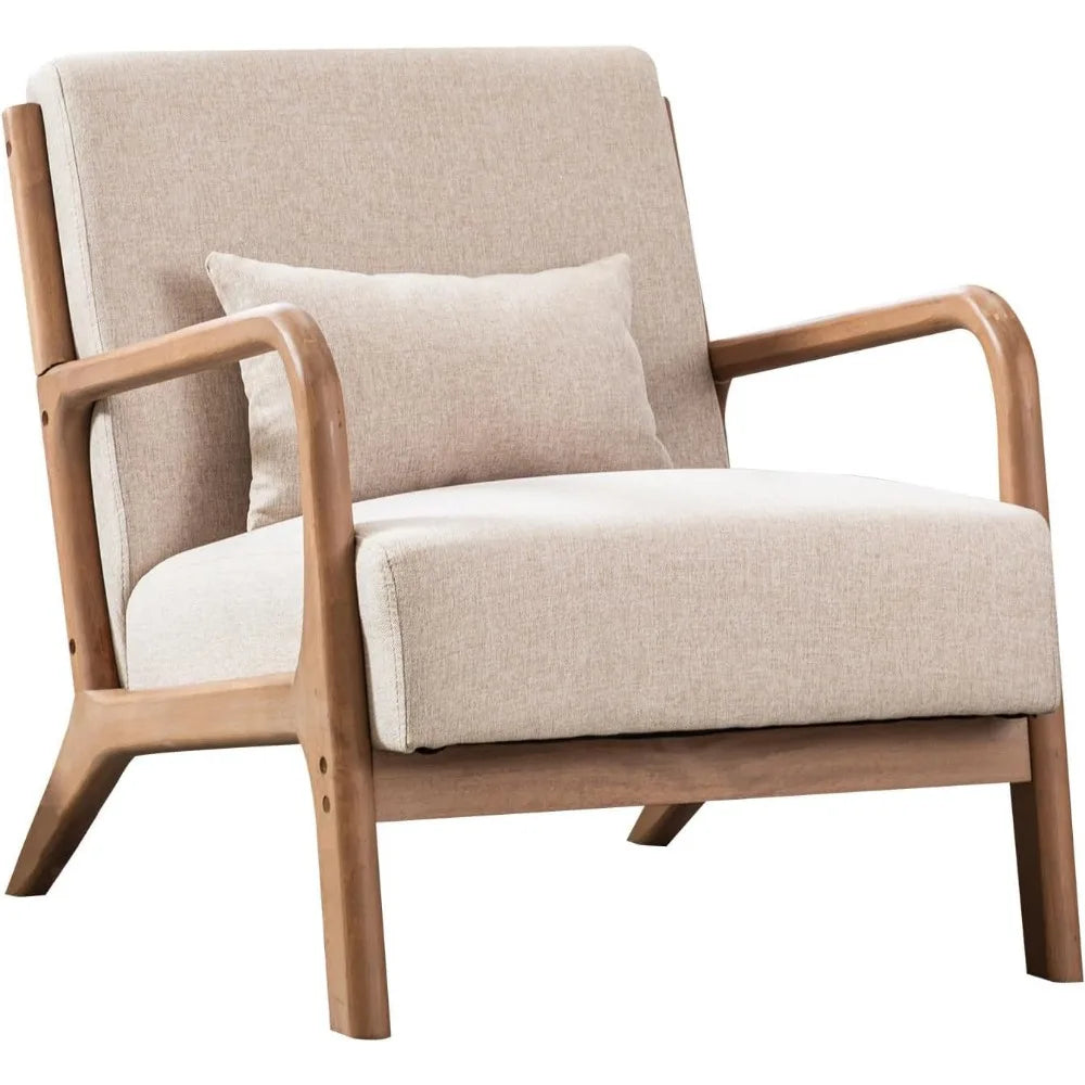 MICAH Aeron Mid-Century Fabric Lounge Armchair Set – Accent Chairs – 26" W