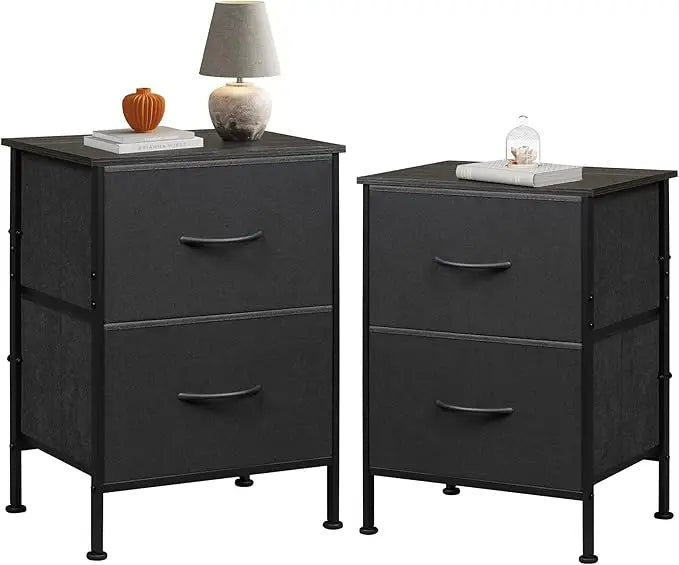 AURELIA Modern Minimalist 2-Drawer Fabric Nightstand - 15.7'' Wide