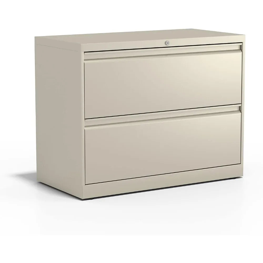 CHARLIE Classic Putty Metal Filing Cabinet - 2-Drawer Lateral File Cabinet – 36" W