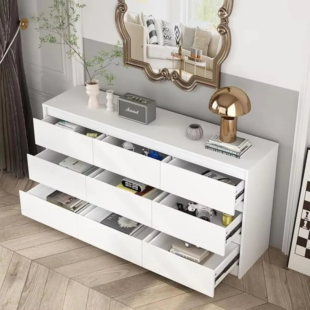 JOURNEE Minimalist Wide 9-Drawer Modern Dresser - 63''