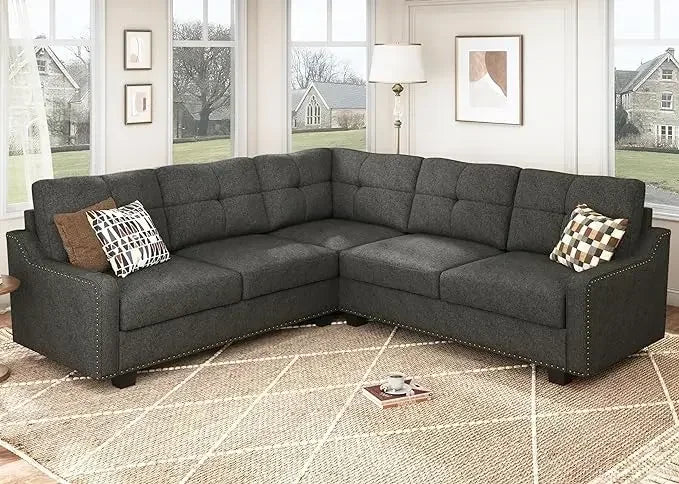 KATE Velvexa Modern Velvet Reversible Sectional Sofa | Convertible L-Shaped Couch – 82.7″ W