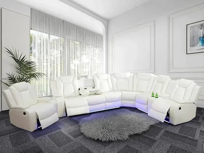 SKYLAR Power Recliner Sofa Sectional with LED Light – 76.5" W