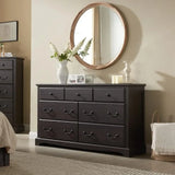 SAWYER Vintage Farmhouse Wooden Dresser - 54'' Wide Rustic Chest of Drawers