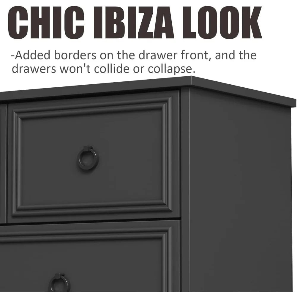 HARLOW Modern 10 Drawer Dresser - Elegant Chest of Drawers for Bedroom & Living Room - 59” Wide