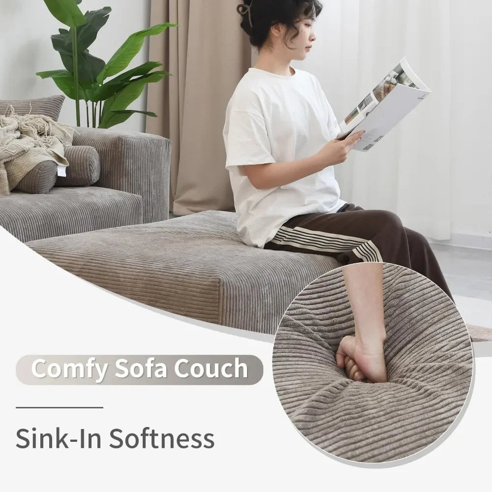 MELISSA CloudLuxe Modern Oversized Modular Sectional Sofa | L-Shaped 118.1″ W Couch with 4 Pillows
