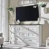 ELISE Rustic Farmhouse 8-Drawer Dresser with Roman Column Design – 61'' Wide Bedroom Storage Chest