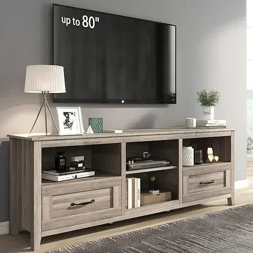CONNOR Large Farmhouse TV Stand Modern Entertainment Center - 75" W