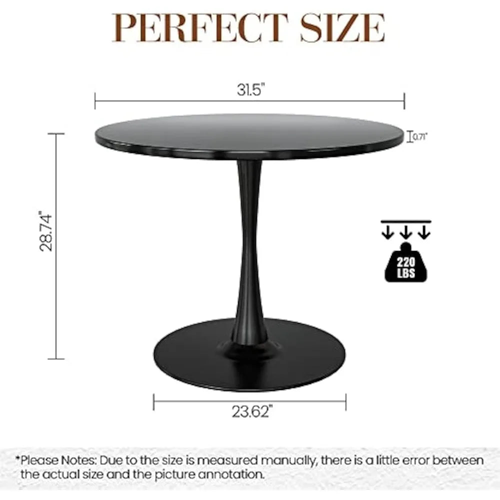 REECE Modern Mid-Century Tulip Round Dining Table - 31.5" D