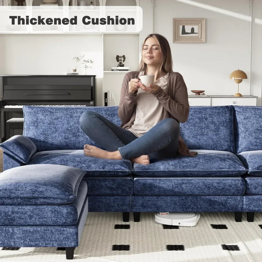 PIPER Minimalist Modern Modular U-Shaped Sectional Sofa – 79.53'' W