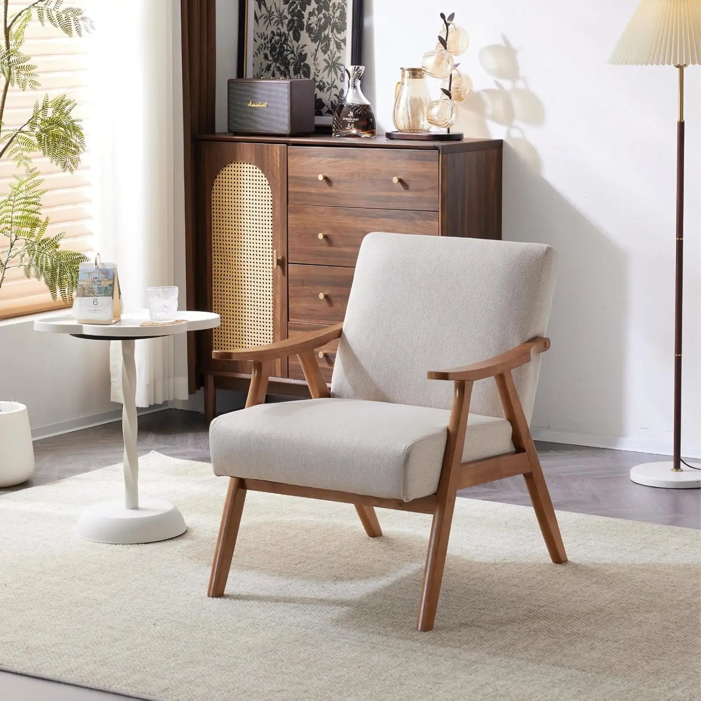 ANDREA Solara Retro Mid-Century Accent Lounge Chairs Set – 21.7" W