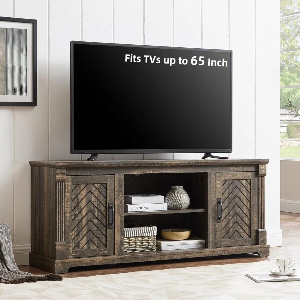 JOSE Farmhouse TV Stand with Barn Doors - 58" W