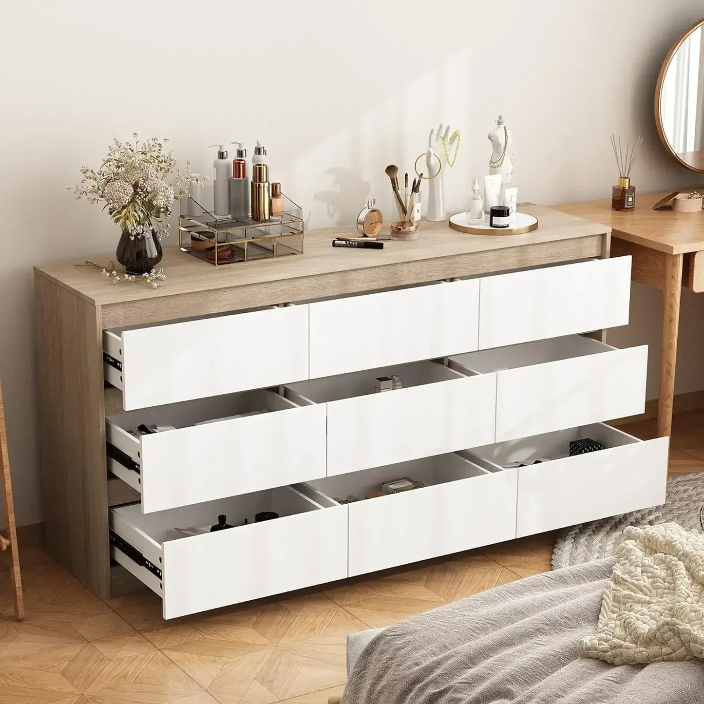 JOURNEE Minimalist Wide 9-Drawer Modern Dresser - 63''