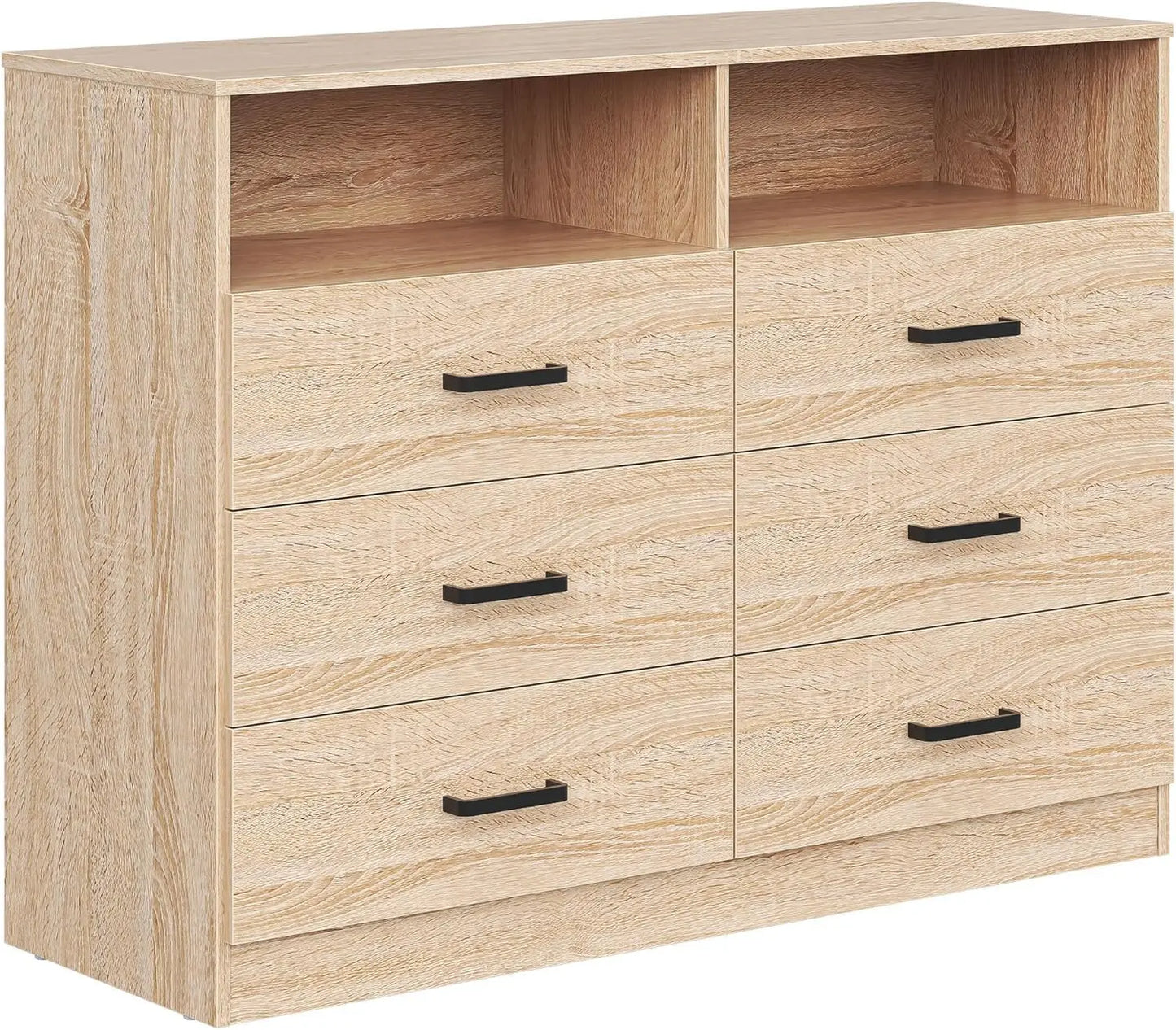 LUCILLE Modern Wood Dresser for Bedroom - 47.24'' Wide, 6 Drawers Storage Cabinet