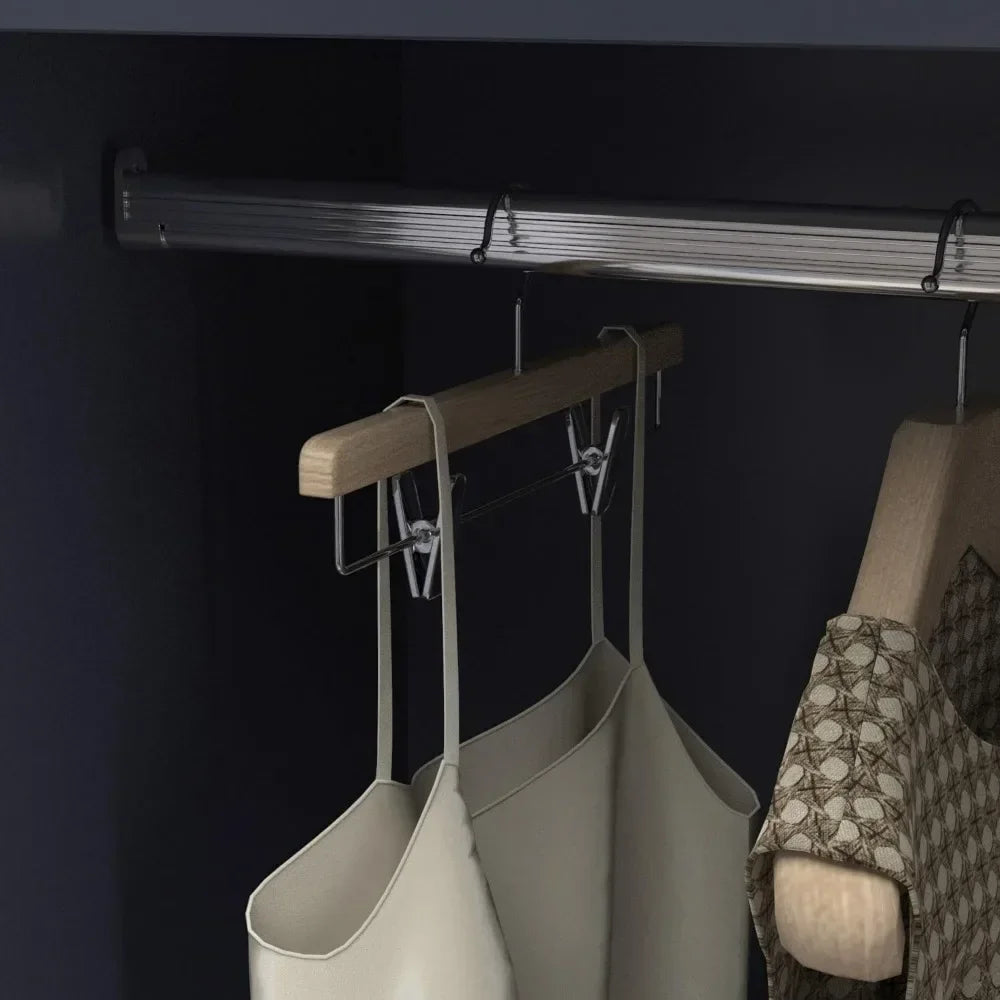 SABRINA Modern Wooden Wardrobe Armoire – Bedroom Clothing Organizer with Drawers & Hanging Rod