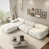 GABRIELA Minimalist Modern L-Shaped Modular Cloud Sofa Bed – Boucle Sectional Couch – 109.9" W