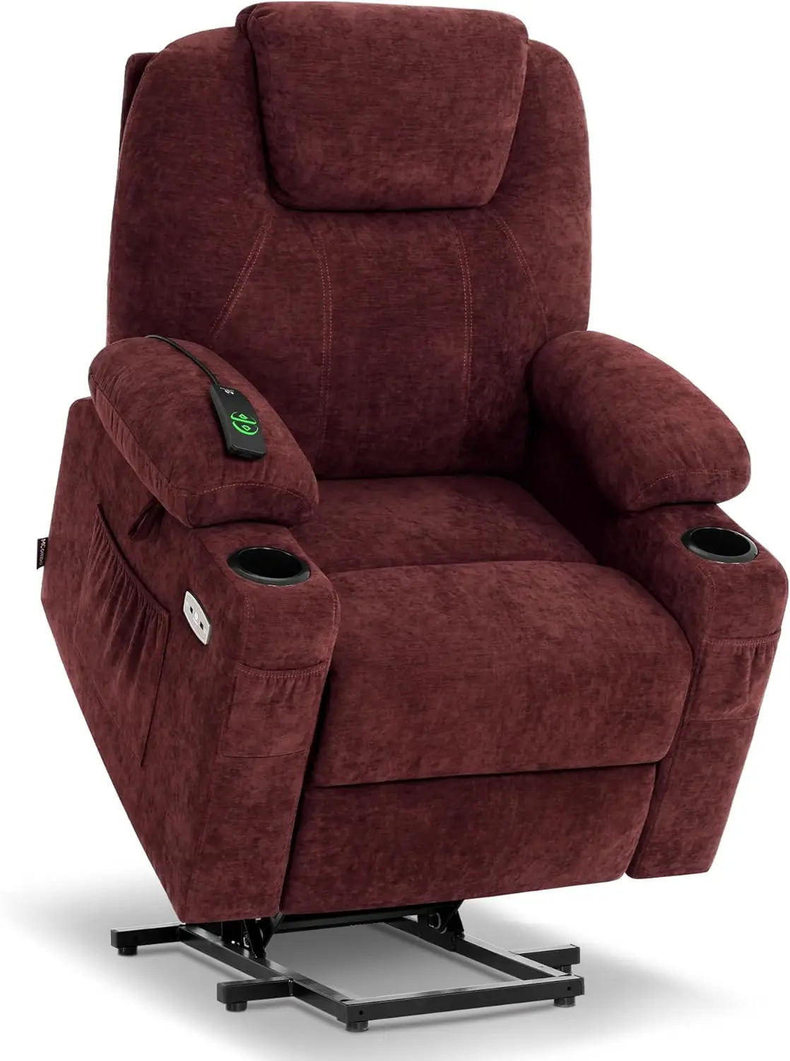 CARSON Large Power Lift Recliner Chair with Massage & Heat - Mocha - 35.4" W