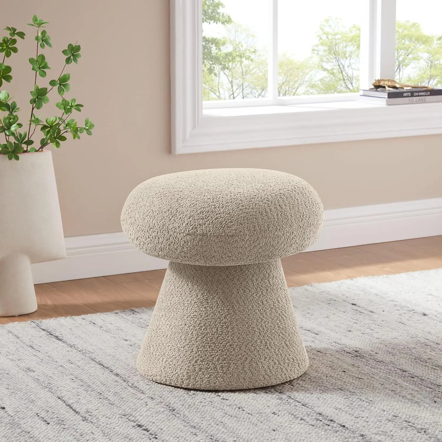 AUTUMN Mushroom Shape Round Footstool Ottoman -16.54 W