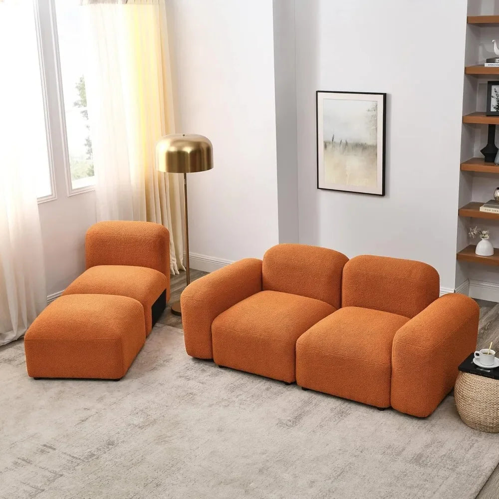 PEYTON Morocco Style Modular L-Shaped Minimalist Sectional Sofa – Convertible Couch | 94.5"W