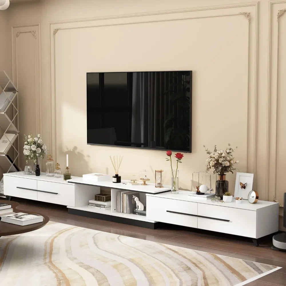 COLTON Modern TV Console with Adjustable Length – (95-134 inches)