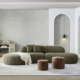 JOCELYN Curved Modular Sectional Sofa - Modern Boucle Fabric, 6-Seater - 135.4"W