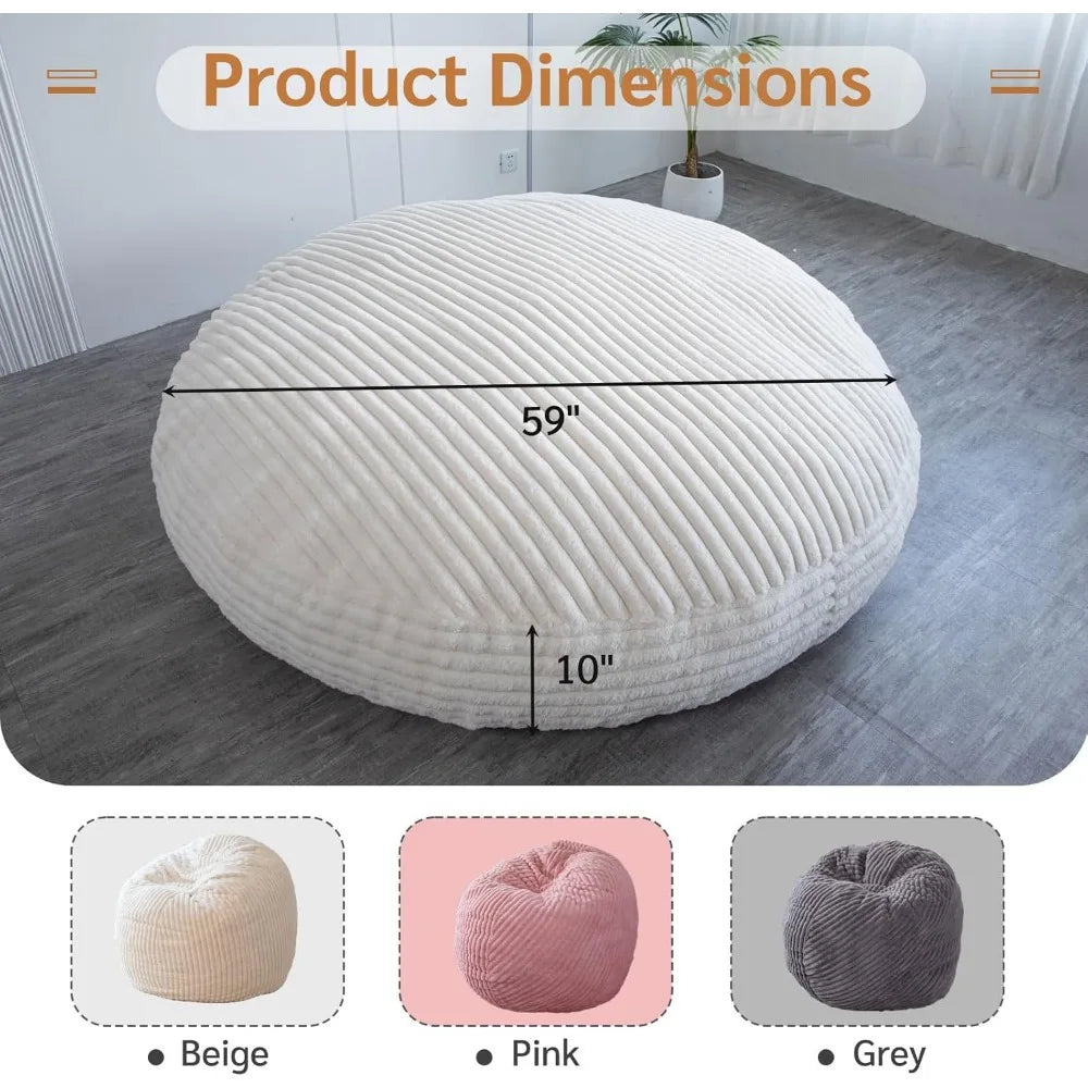 MALLORY CloudNest Faux Fur Convertible Bean Bag Chair Sofa Bed