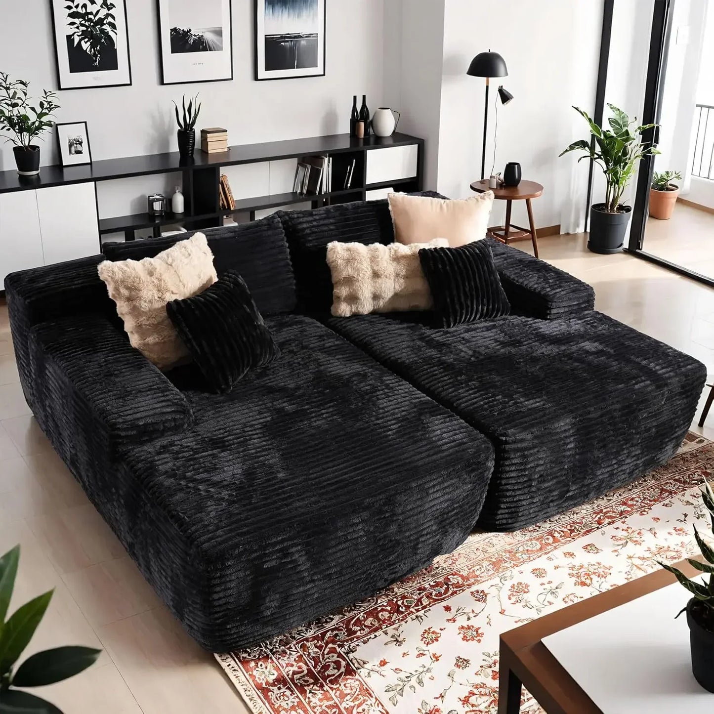 RYLAN Modern Cloud Corduroy Sofa Bed – Deep Seat Plush Sectional Couch | 80"W