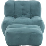 MIRA Modern Soft Microfiber Bean Bag Lounge Chair with Ottoman – Sofa Chair 36.5''W