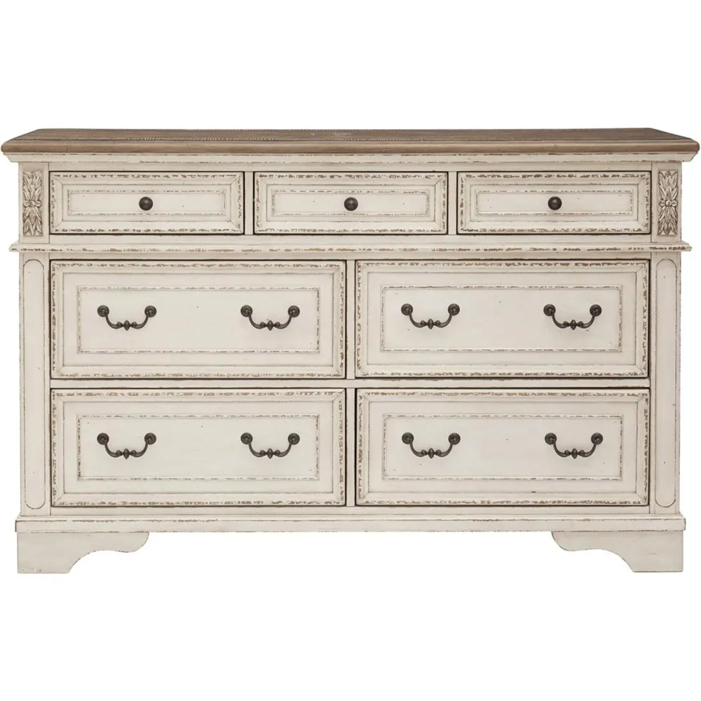 ANA Realyn French Country 7-Drawer Two-Tone Dresser - 64"