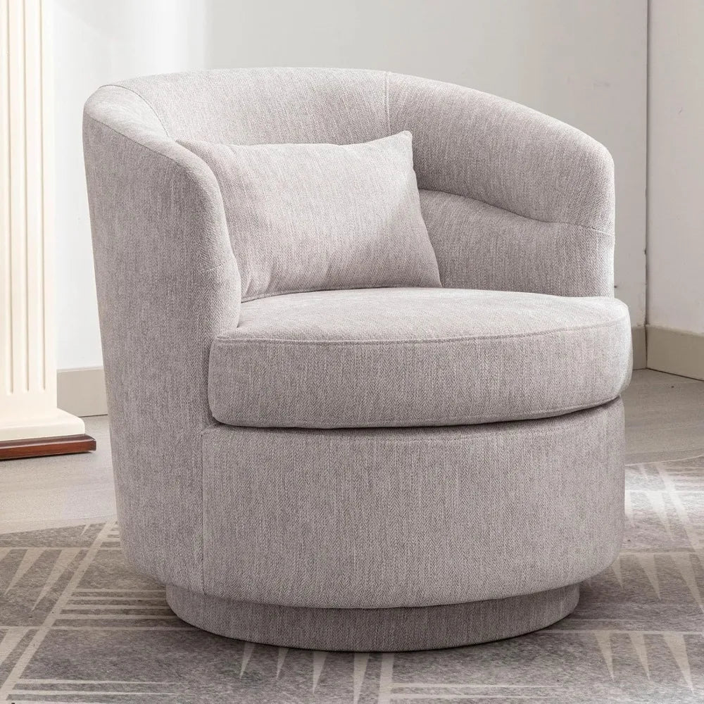 VINCENT Averly Modern Swivel Barrel Accent Chair – 29"W