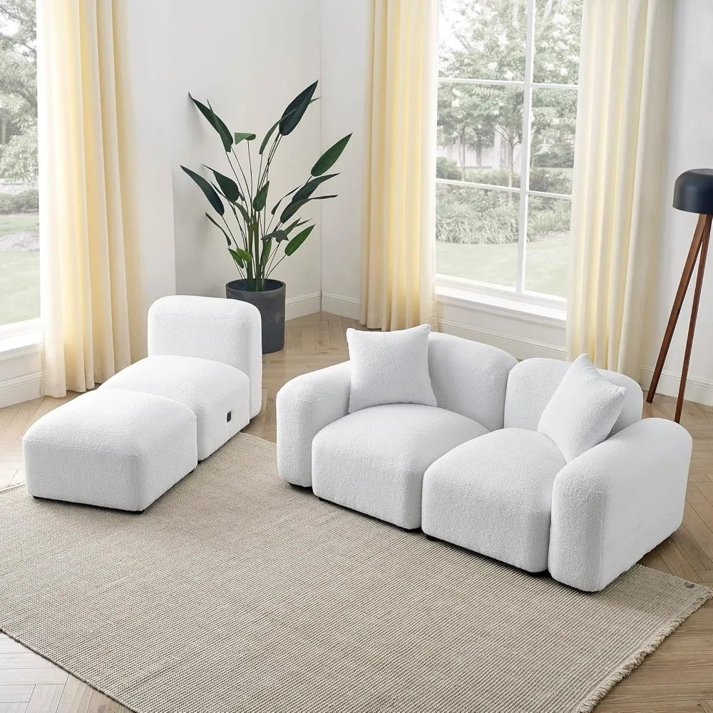 VINCENT Minimalist Modular L-Shaped Convertible Sectional Sofa – 94.5" W