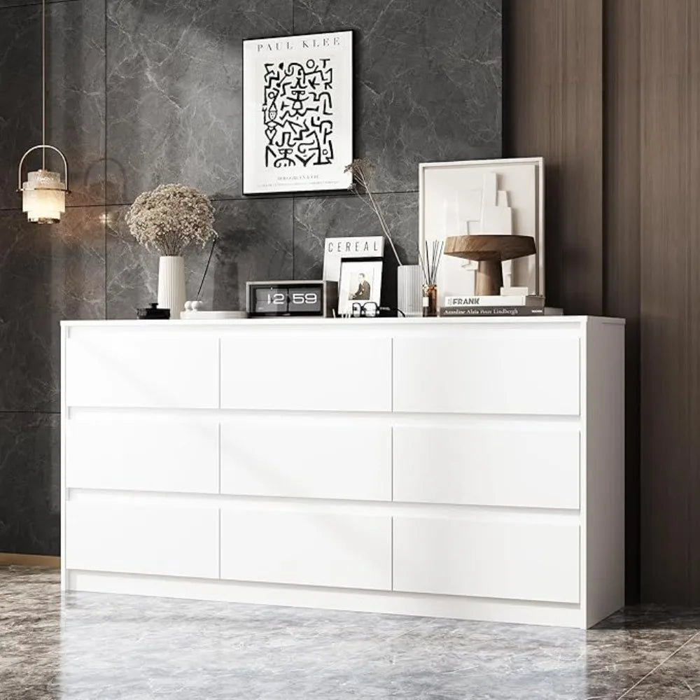 JOURNEE Minimalist Wide 9-Drawer Modern Dresser - 63''
