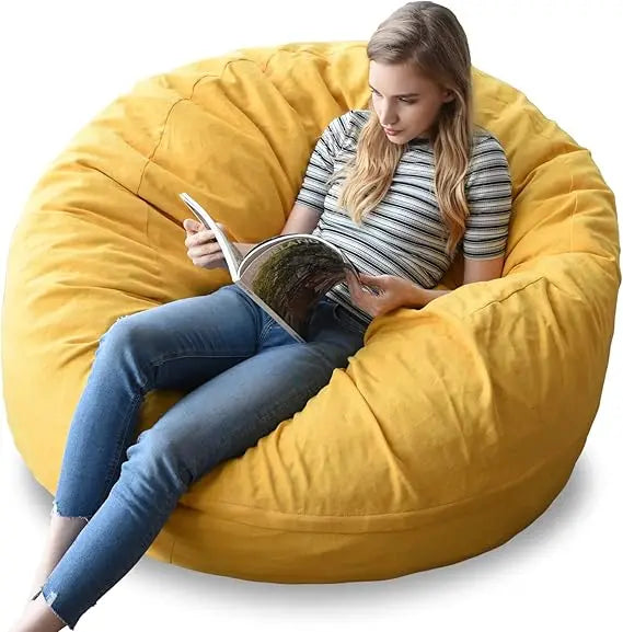 SAIGE LuxeFur 4FT Faux Fur Bean Bag Cover – Plush Lounge Chair Style | 47'' W