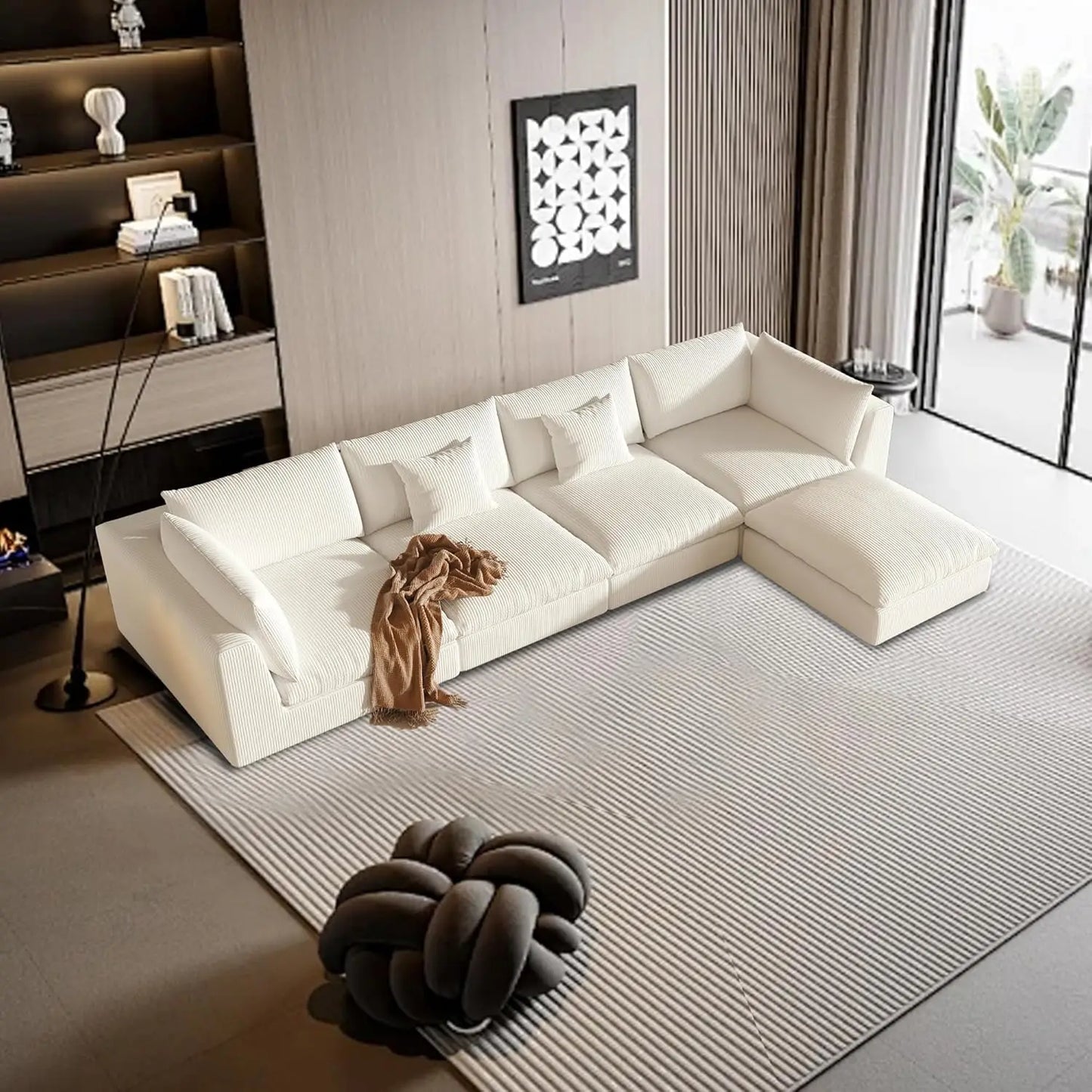 ZACHARY Modular Sectional Sofa - Cloud-Inspired Oversized Deep Seat Couch - 163"